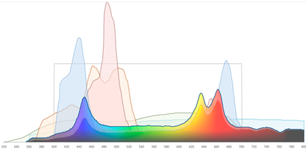 спектры фитосветильников и фитоламп